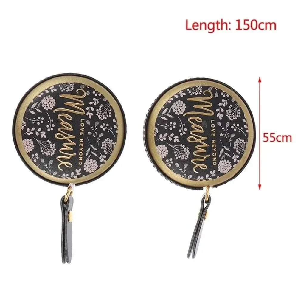 1.5m Centimeter Inch Roll Tape Portable Retractable Vintage PU Leather Mini Tape - A-1 Thread Vault