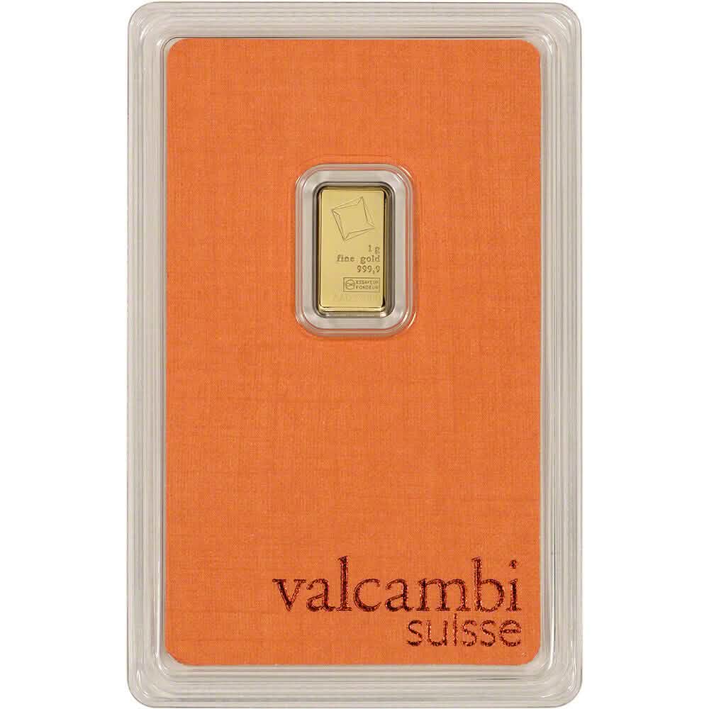 1 Gram Gold Bar - Valcambi Suisse - 999.9 Fine in Sealed Assay - A-1 Thread Vault