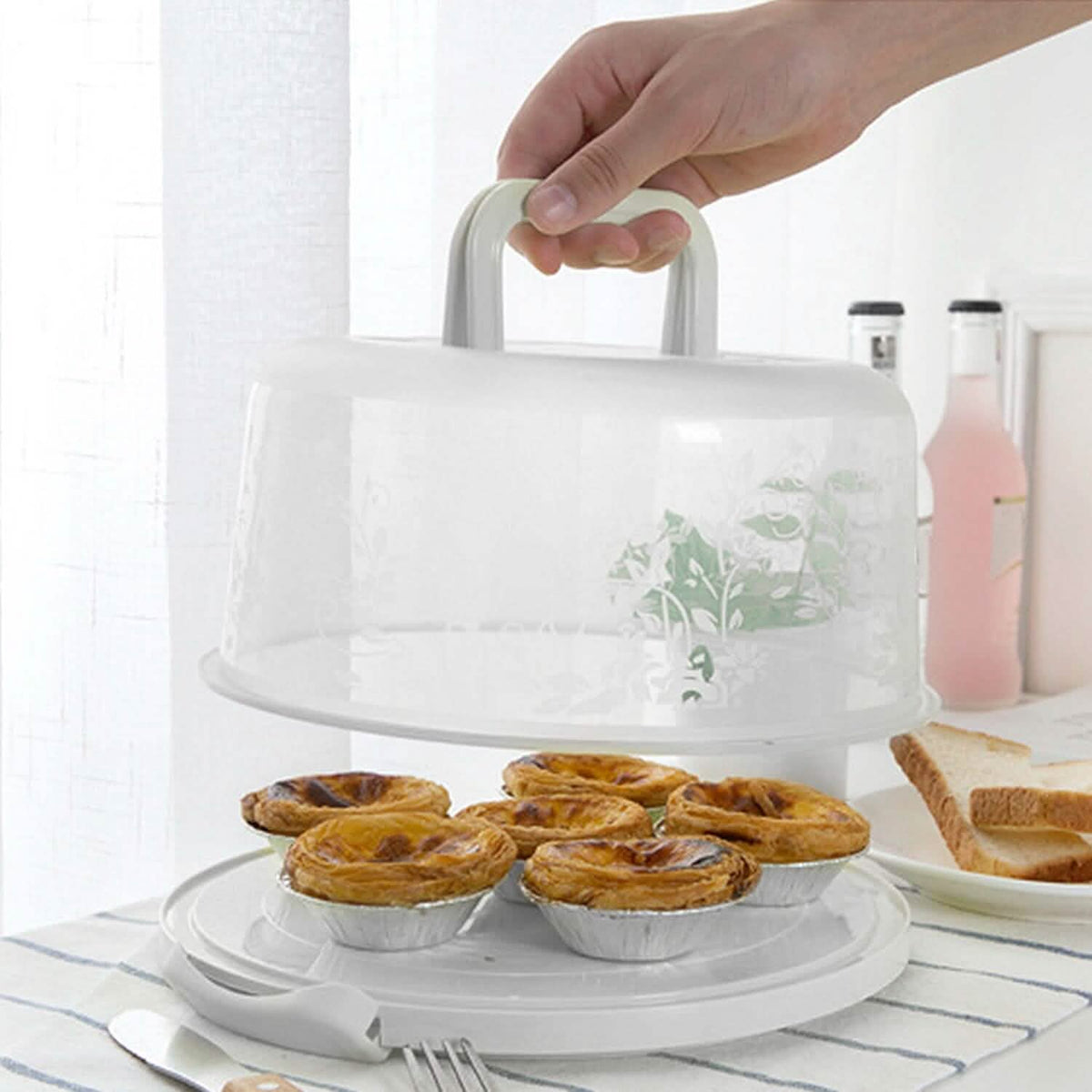 10" Cake Storage Container with Handle Plastic Cake Box - A-1 Thread Vault