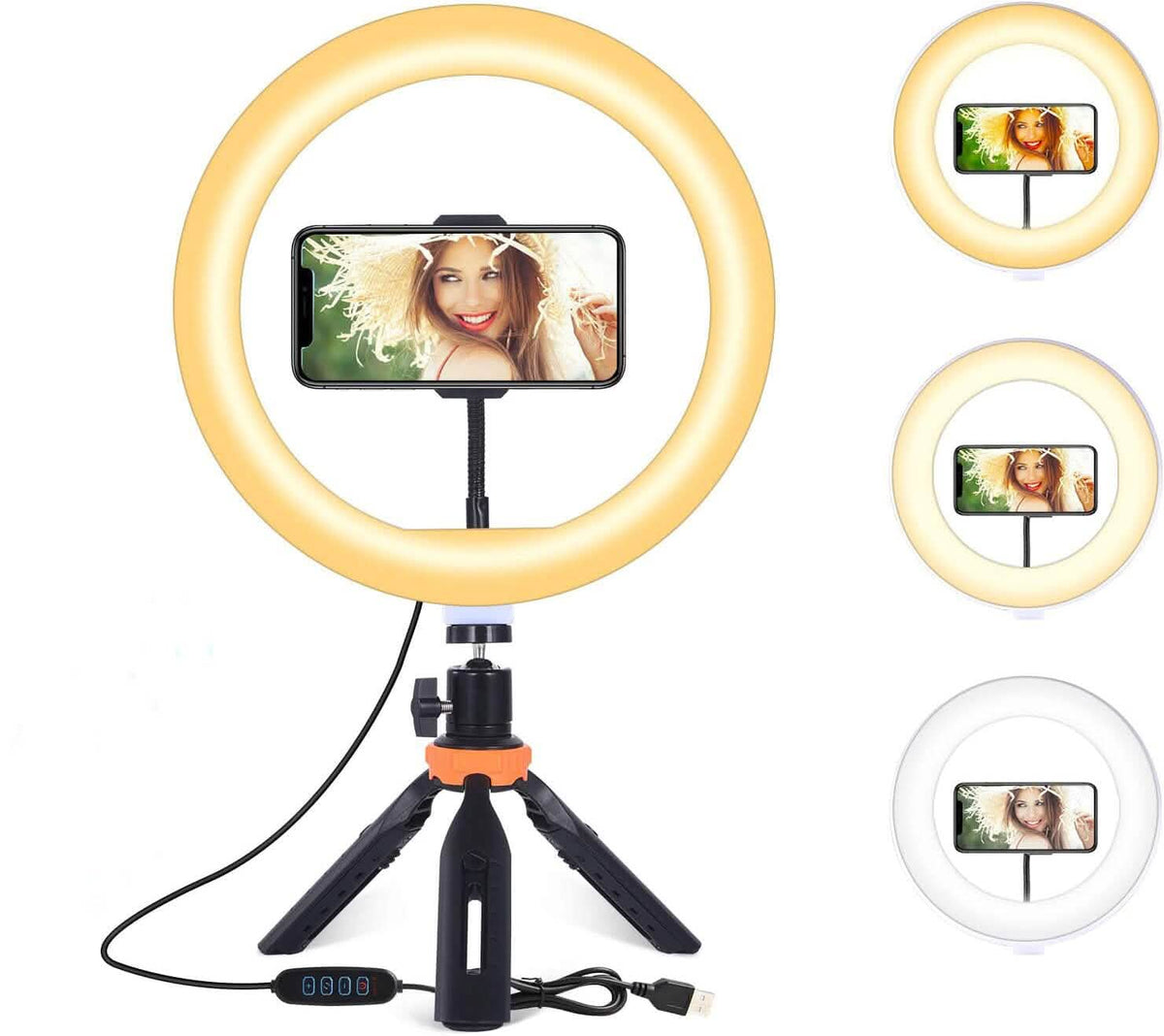 10" LED Ring Light, Selfie Ring Light with Stand and Phone Holder, 11 Brightness Levels (Refurbished) - A-1 Thread Vault
