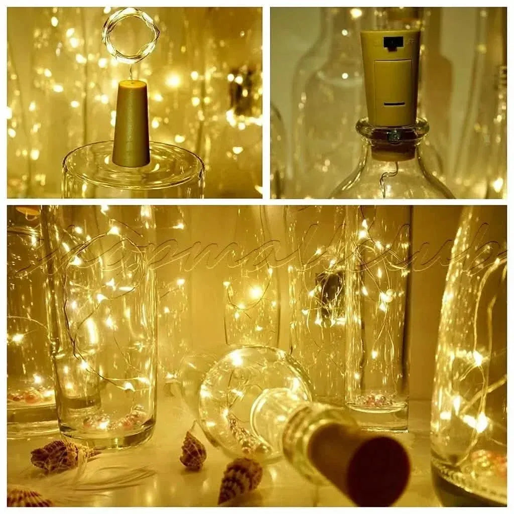 10-Pack: 20LEDs Wine Bottle Light Cork Shaped String Fairy Wire Night Light - A-1 Thread Vault