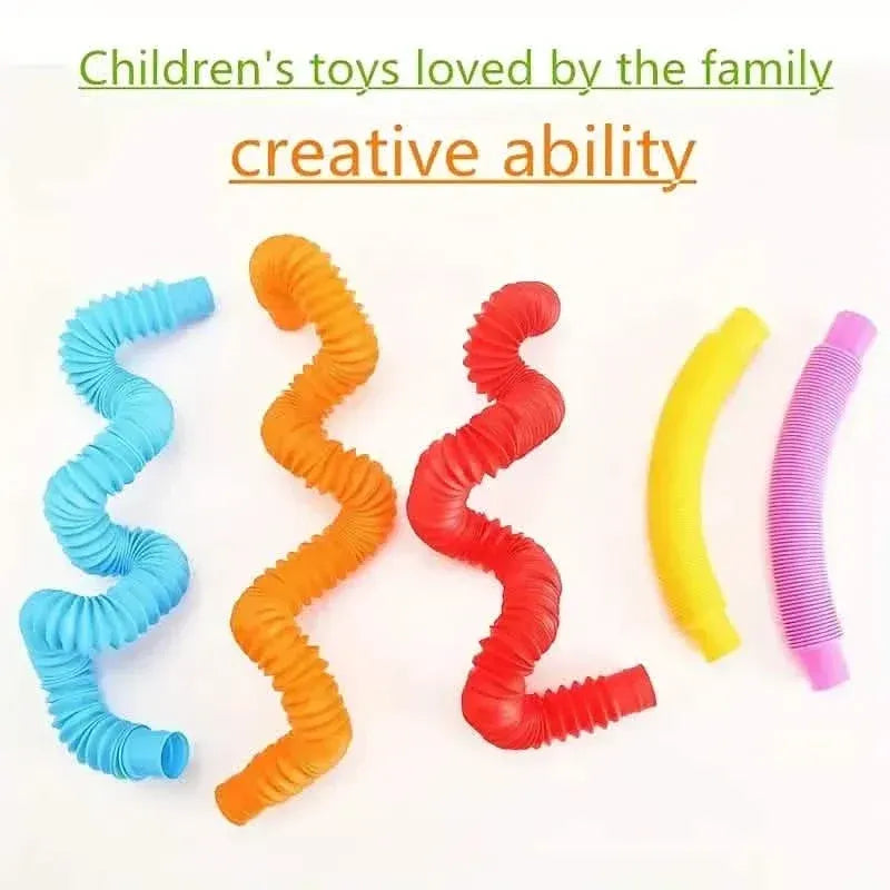 10-Pack: Sensory Pop Plastic Fidget Tubes Toy Set - A-1 Thread Vault