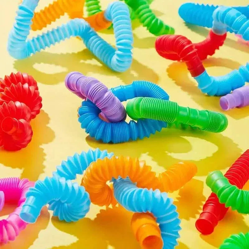 10-Pack: Sensory Pop Plastic Fidget Tubes Toy Set - A-1 Thread Vault