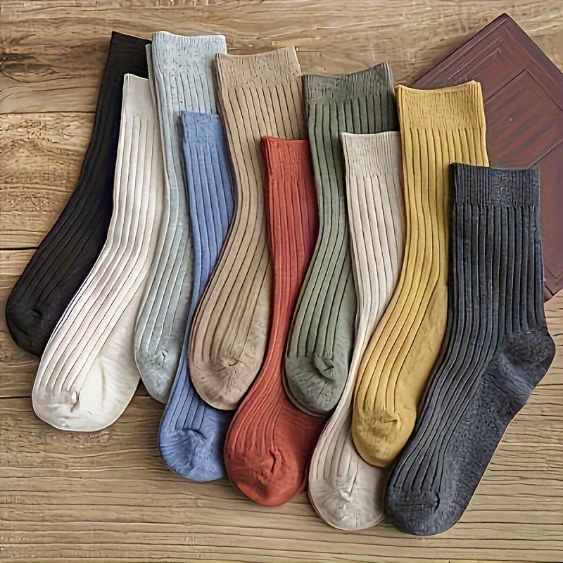 10-Pack: Soft Comfortable Tube Socks – Solid Colors, All-Season - A-1 Thread Vault