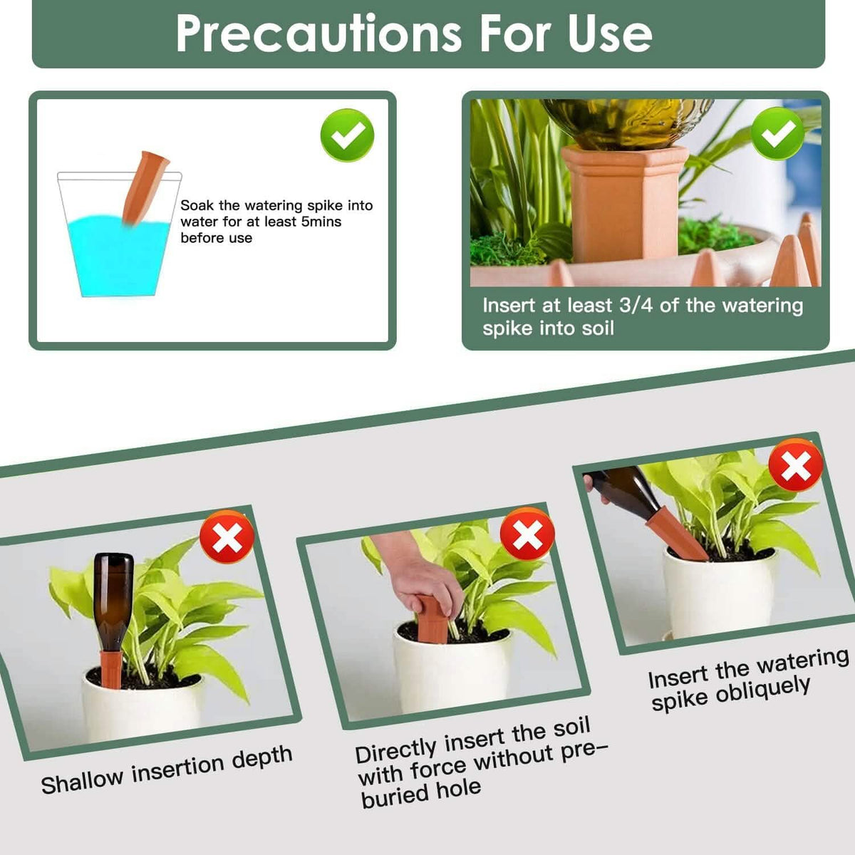 10-Pack: Spikes Teracotta Plant Watering Device - A-1 Thread Vault