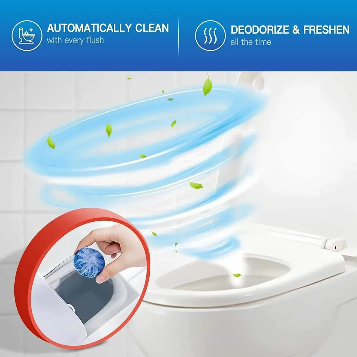 10-Pack: Vacplus Automatic Toilet Bowl Cleaner Tablets, Bathroom Toilet Tank Cleaner - A-1 Thread Vault
