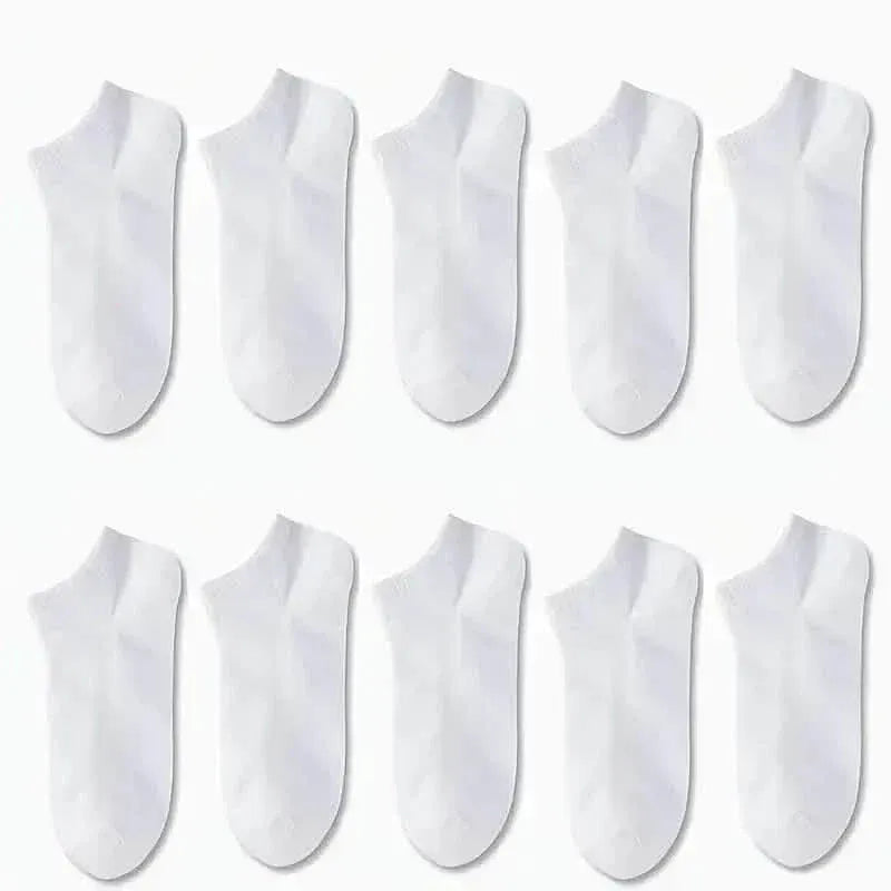 10-Pairs: Men's Solid Sport Low Cut Socks, Breathable Sweat-absorbing Comfy Soft Casual Simple Style Socks - A-1 Thread Vault