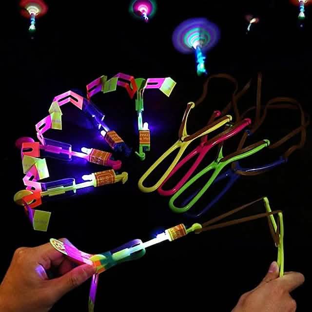 10-Piece: Amazing Led Light Arrow Rocket Helicopter Flying Toy - A-1 Thread Vault