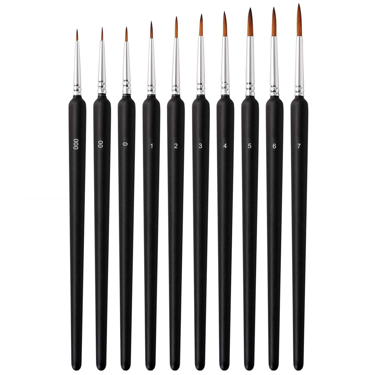 10-Piece: Miniature Detail Paint Brush Set - A-1 Thread Vault