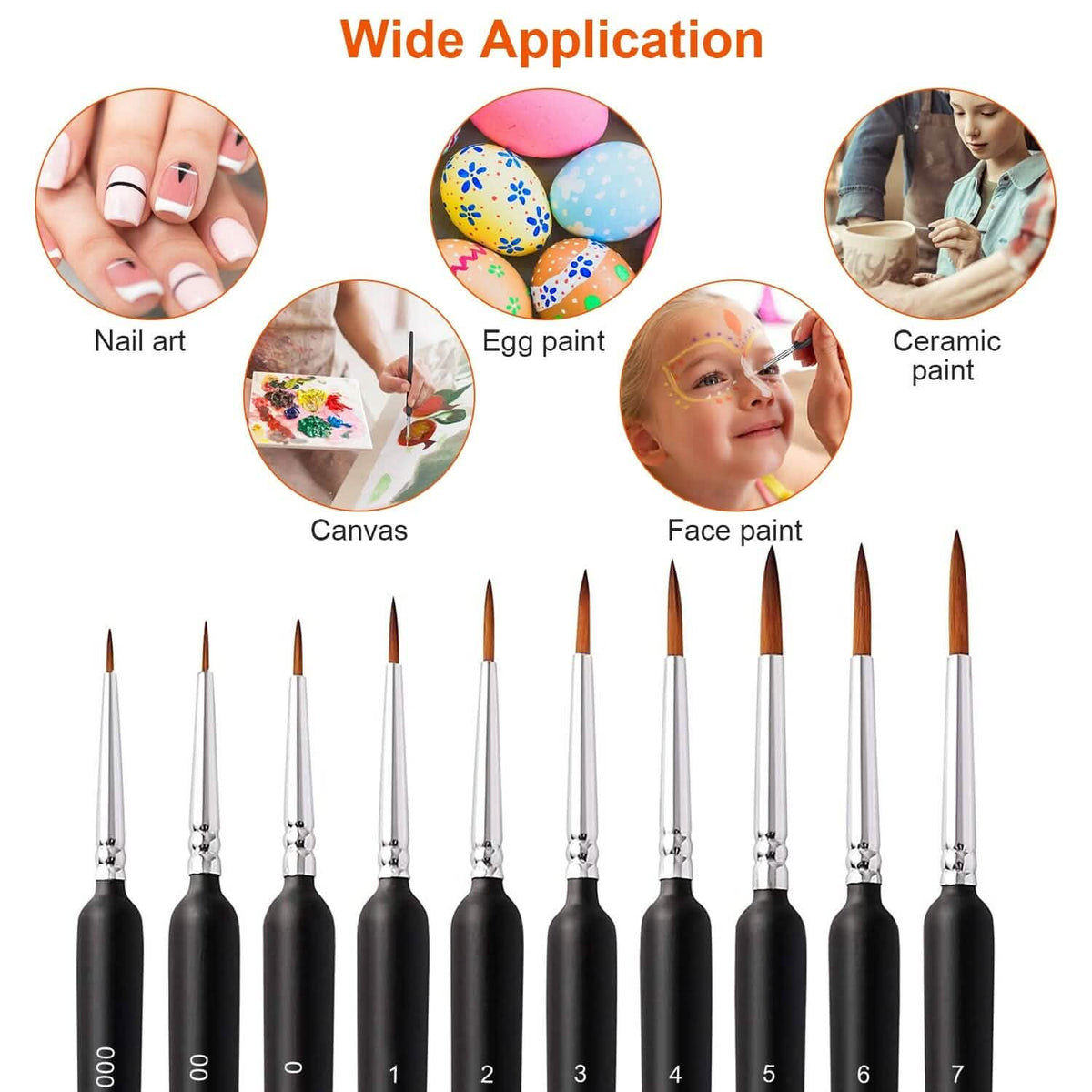 10-Piece: Miniature Detail Paint Brush Set - A-1 Thread Vault
