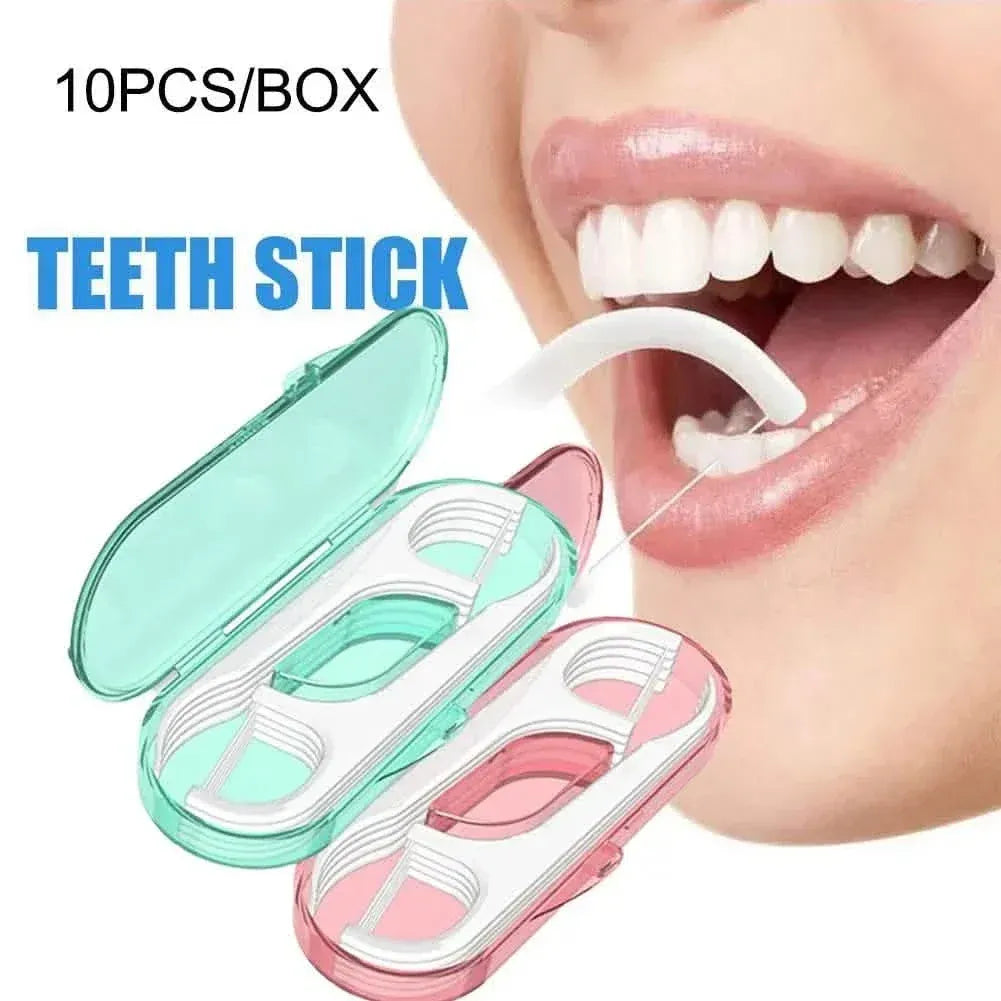 10-Piece Set: Dental Floss Travel Case-Floss Pick - A-1 Thread Vault