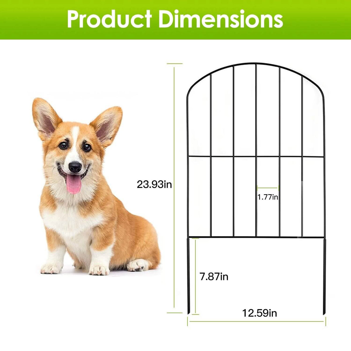 10-Pieces: Decorative Garden Fence Rustproof Iron Wire Arched Fence - A-1 Thread Vault