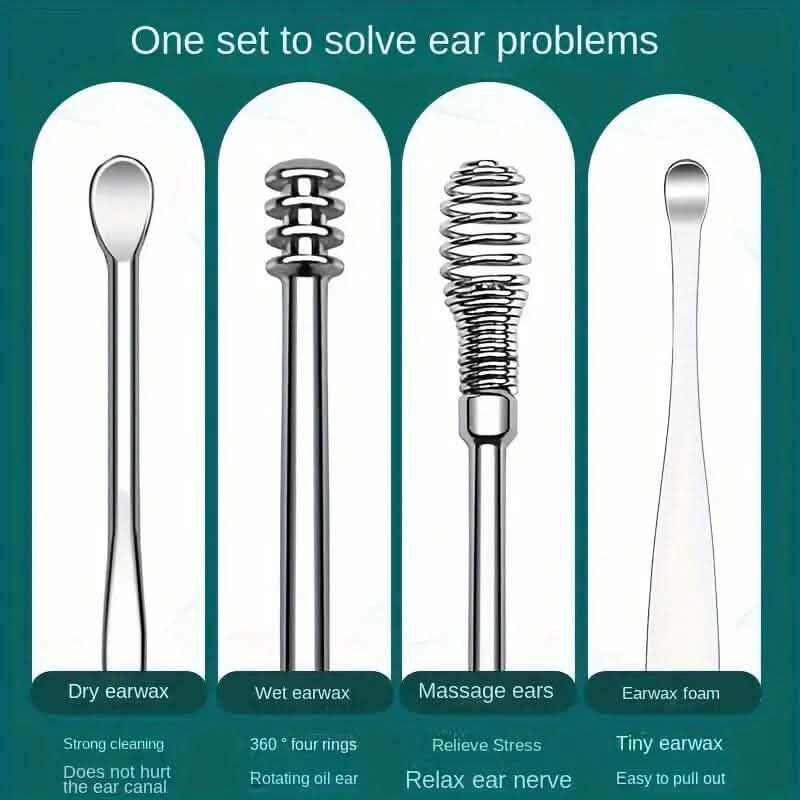 10-Pieces: Stainless Steel Ear Wax Removal Tool Set - A-1 Thread Vault