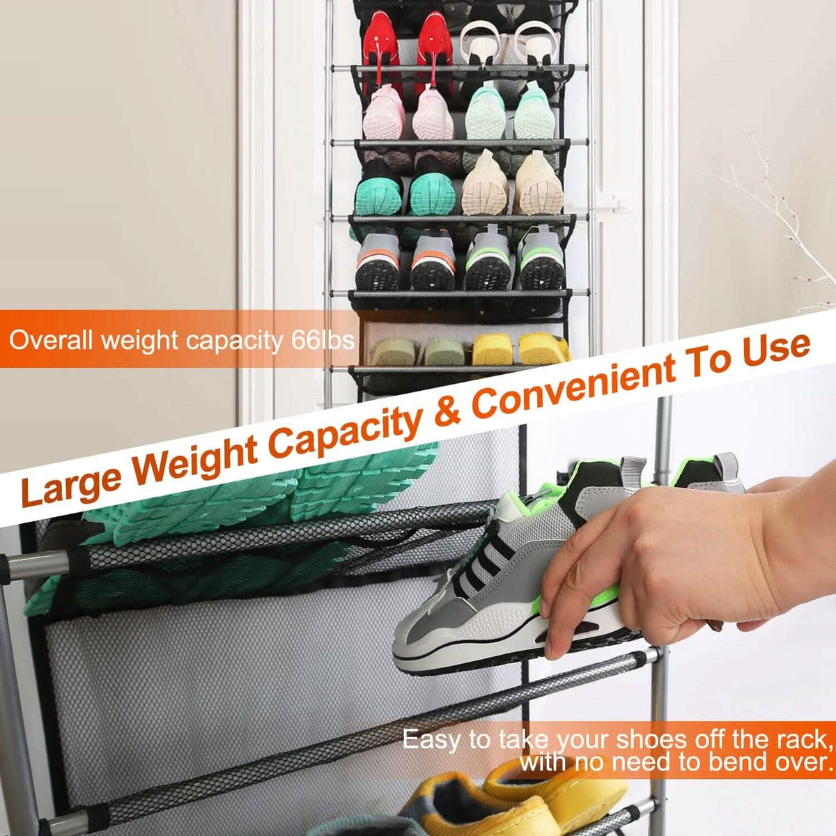 10-Tier Over the Door Shoe Rack Organizer Holder Hanging Storage Shelf - A-1 Thread Vault