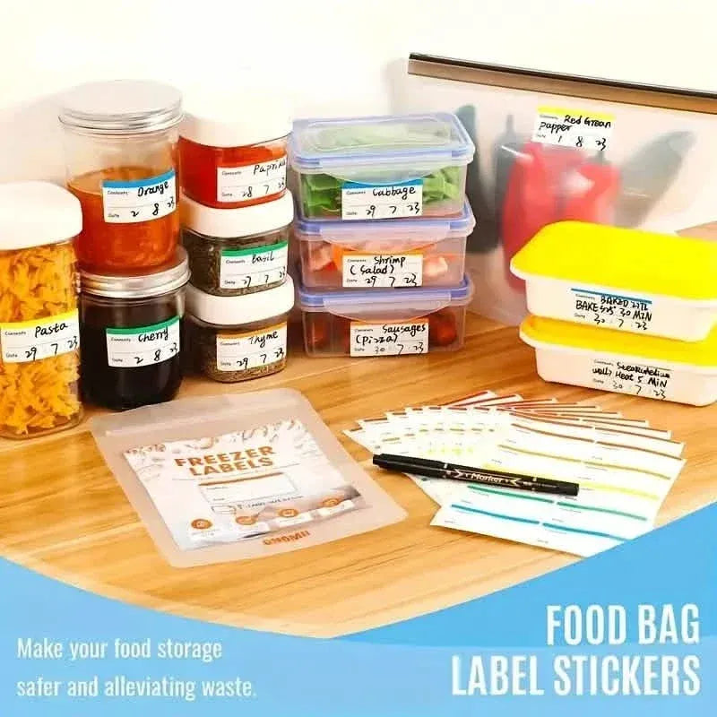 100-Pieces: Colored Freezer Labels Food Storage Labels Stickers - A-1 Thread Vault