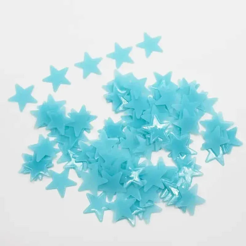 100-Pieces: Luminous Glow in the Dark Star Wall Stickers - A-1 Thread Vault
