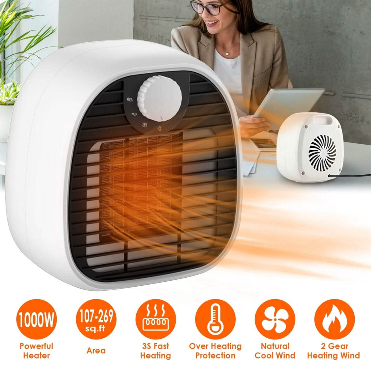 1000W Portable Electric Heater - A-1 Thread Vault
