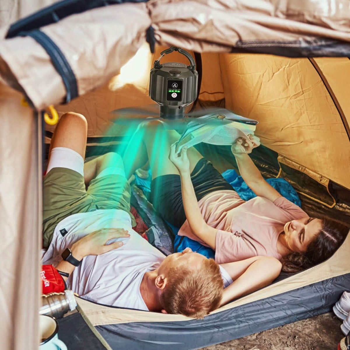 10400mAh USB Battery Powered Hanging Tent Lantern Fan Power Bank - A-1 Thread Vault
