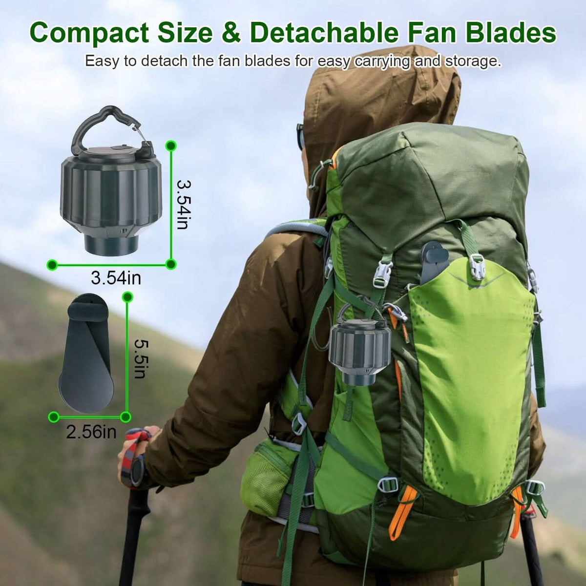 10400mAh USB Battery Powered Hanging Tent Lantern Fan Power Bank - A-1 Thread Vault