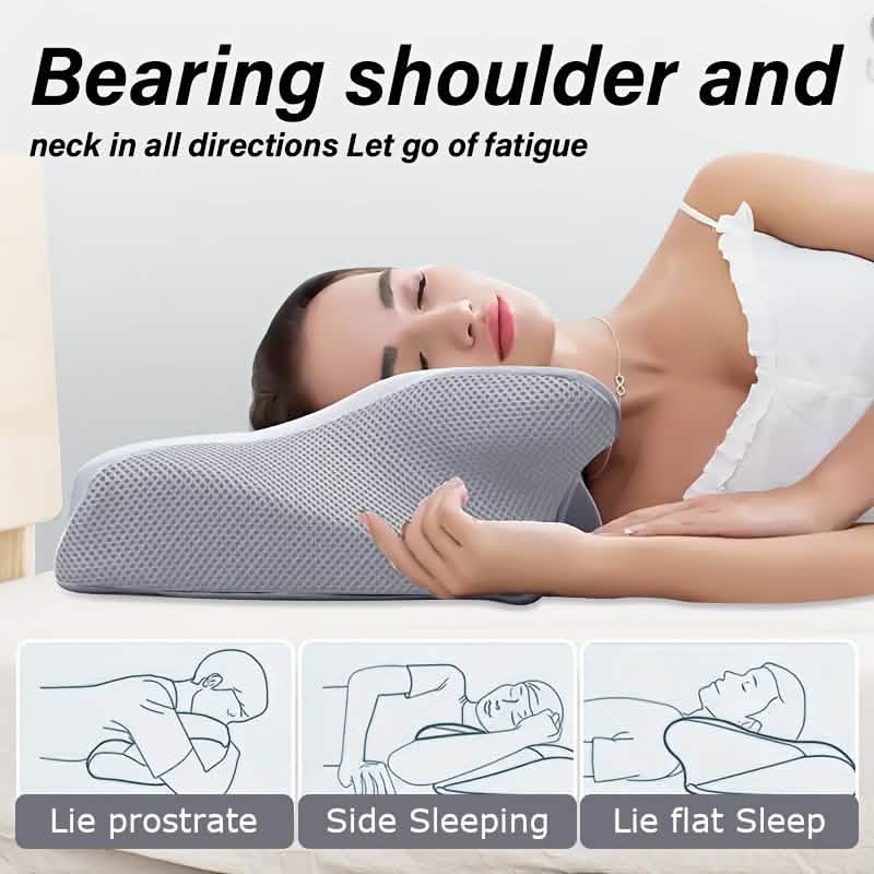 Ergonomic Memory Foam Neck Pillow – Slow Rebound, Back & Side Sleeper - A-1 Thread Vault