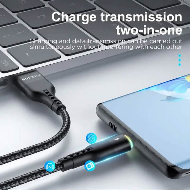 10Ft LED Fast Charging Type C Cable with High-Speed LED Indicator - A-1 Thread Vault