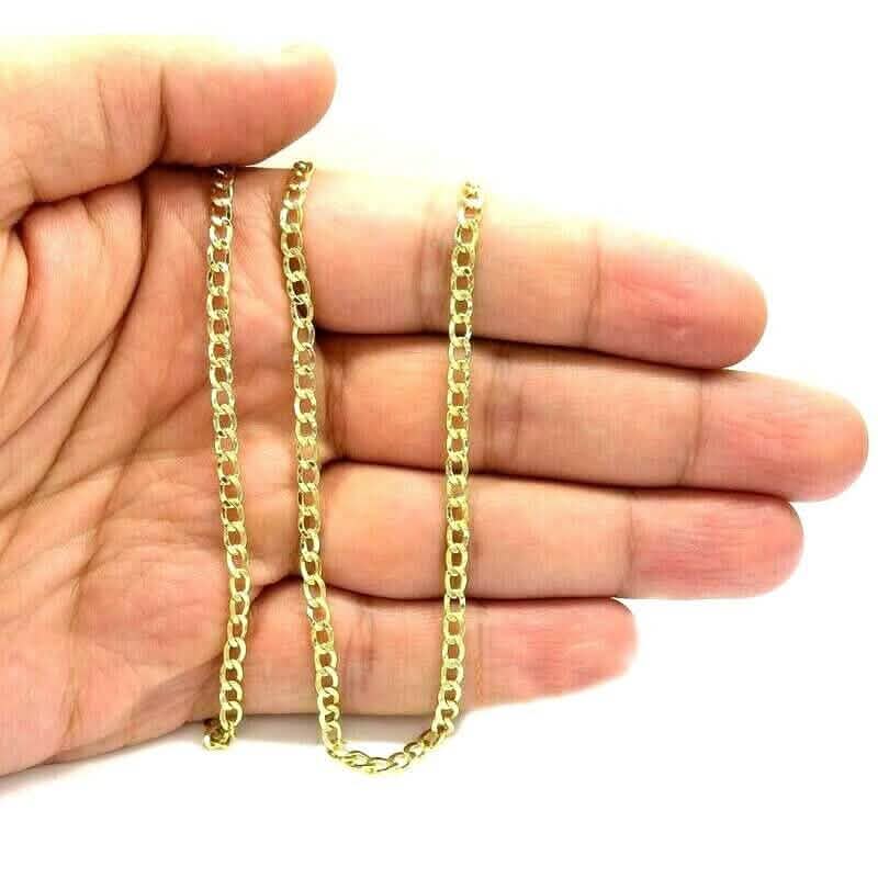 10K Solid Yellow Gold Cuban Chain 2.6mm Necklace - A-1 Thread Vault