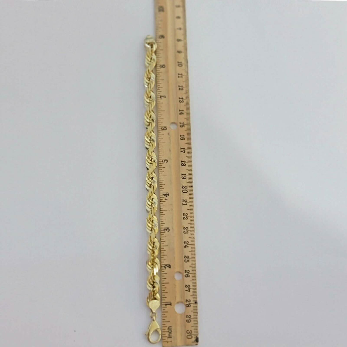 10k Yellow Gold Mens 6mm Diamond Cut Rope Genuine Italian Chain Link Bracelet 8" - A-1 Thread Vault