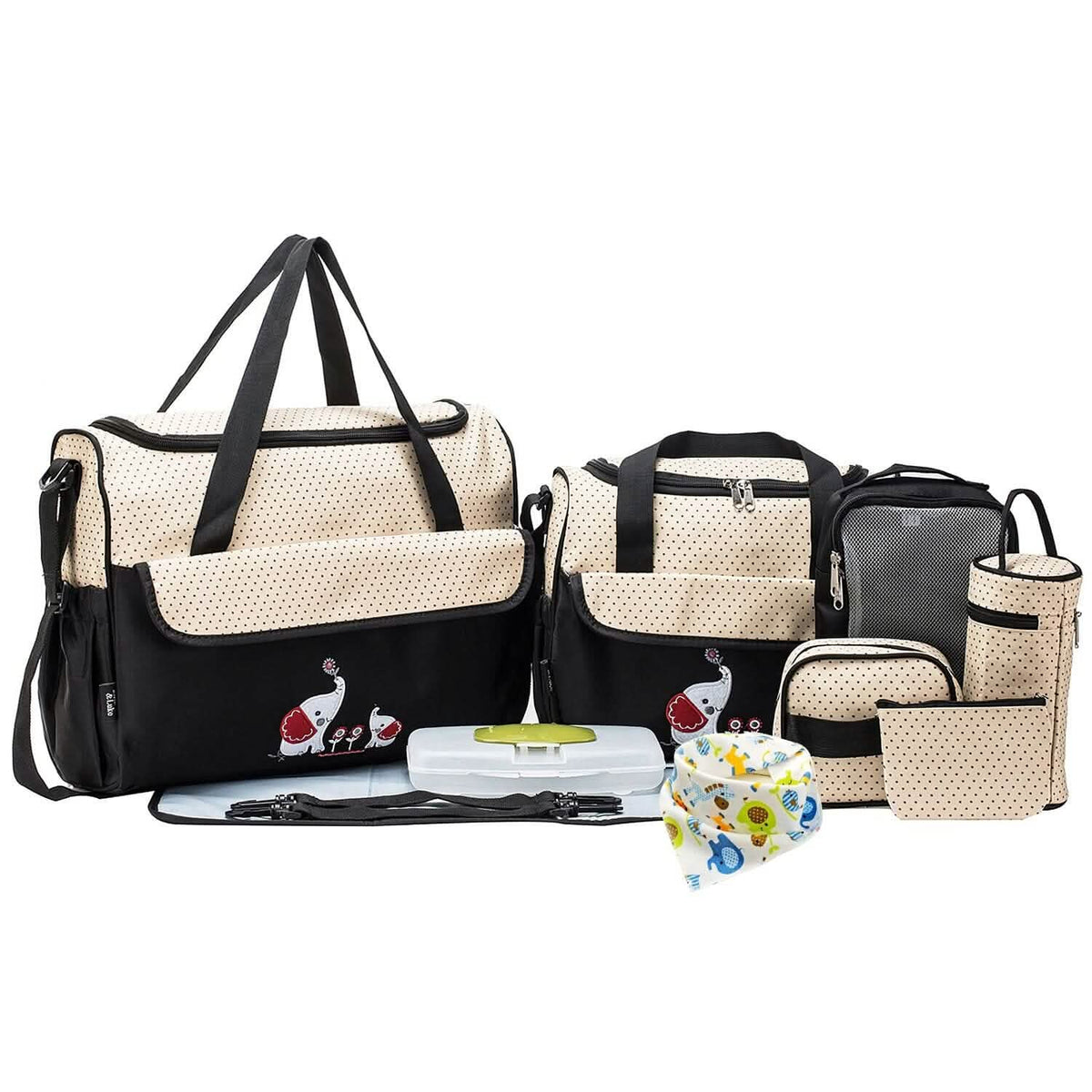 11-Piece Set: Multifunctional Diaper Handbags with Food Bag - A-1 Thread Vault