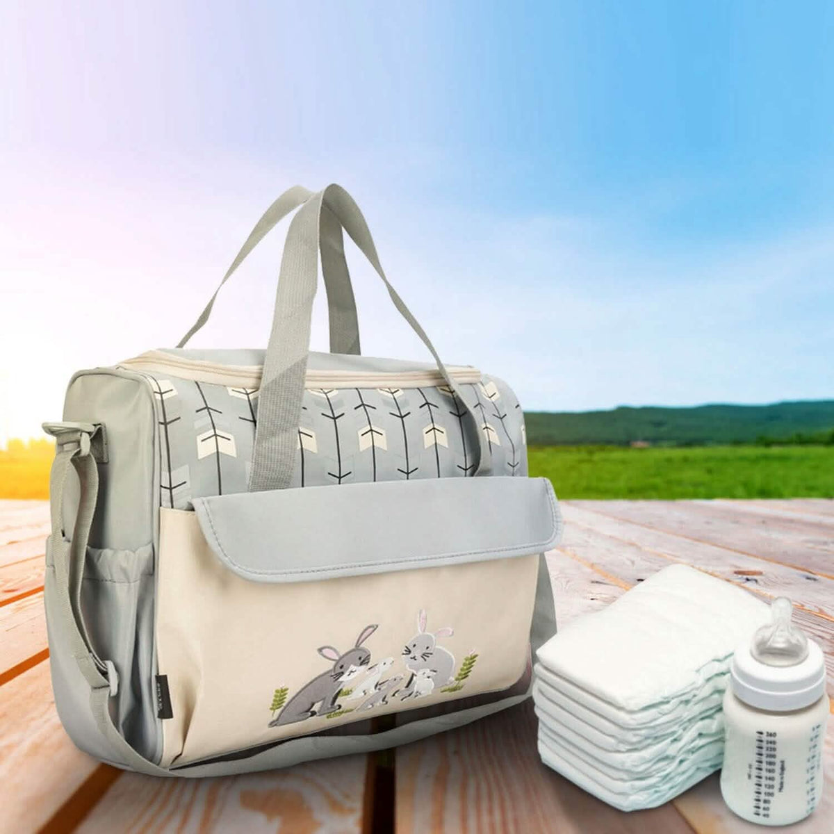 11-Piece Set: Multifunctional Diaper Handbags with Food Bag - A-1 Thread Vault