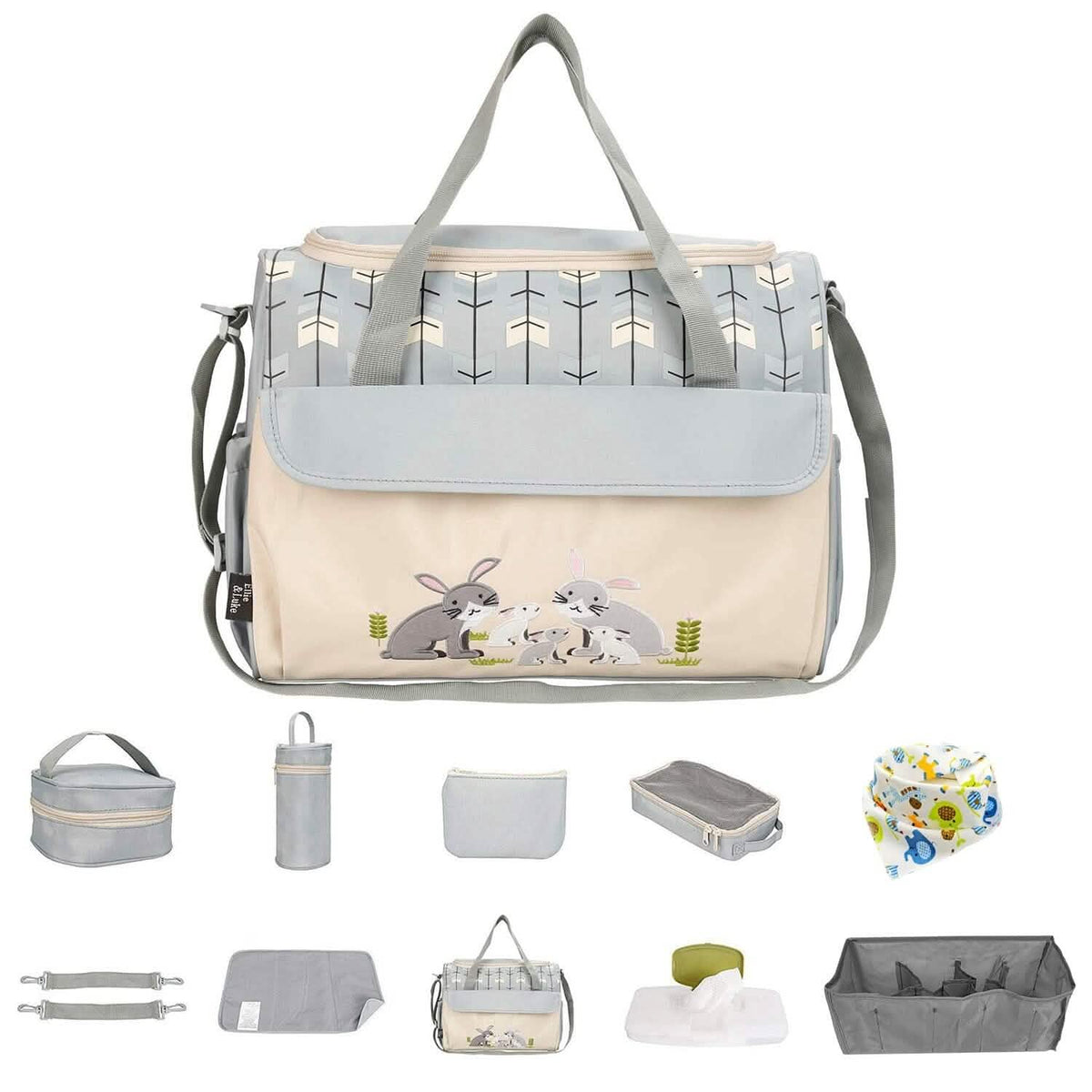 11-Piece Set: Multifunctional Diaper Handbags with Food Bag - A-1 Thread Vault