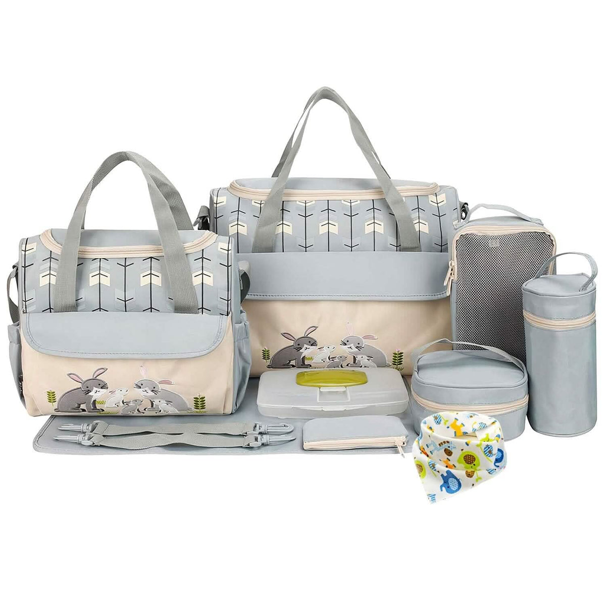 11-Piece Set: Multifunctional Diaper Handbags with Food Bag - A-1 Thread Vault