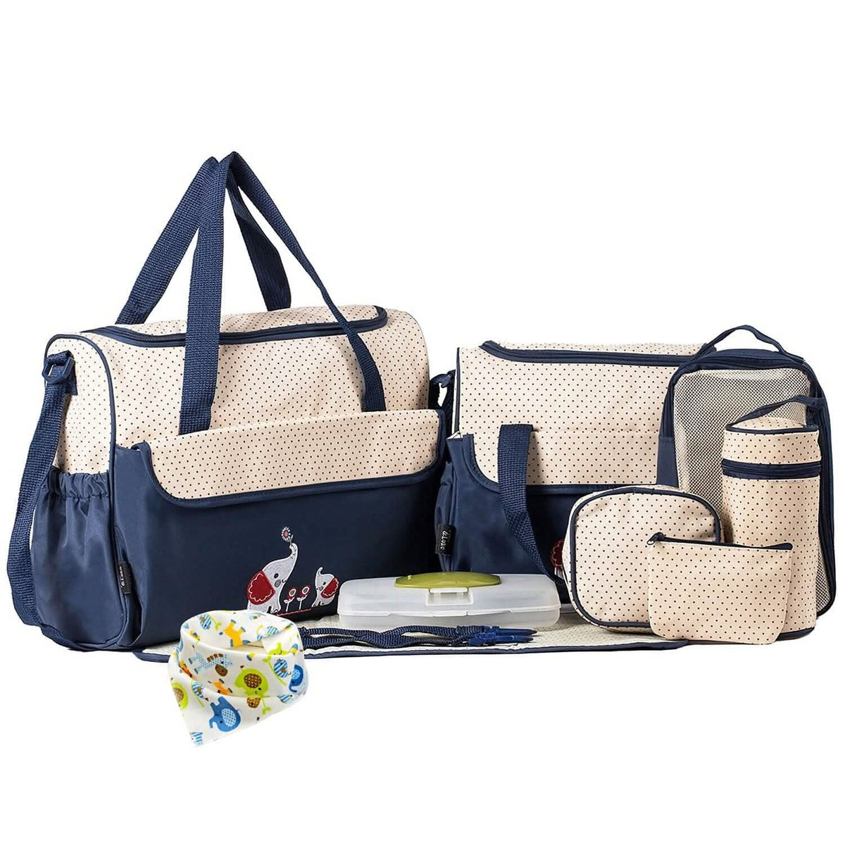 11-Piece Set: Multifunctional Diaper Handbags with Food Bag - A-1 Thread Vault