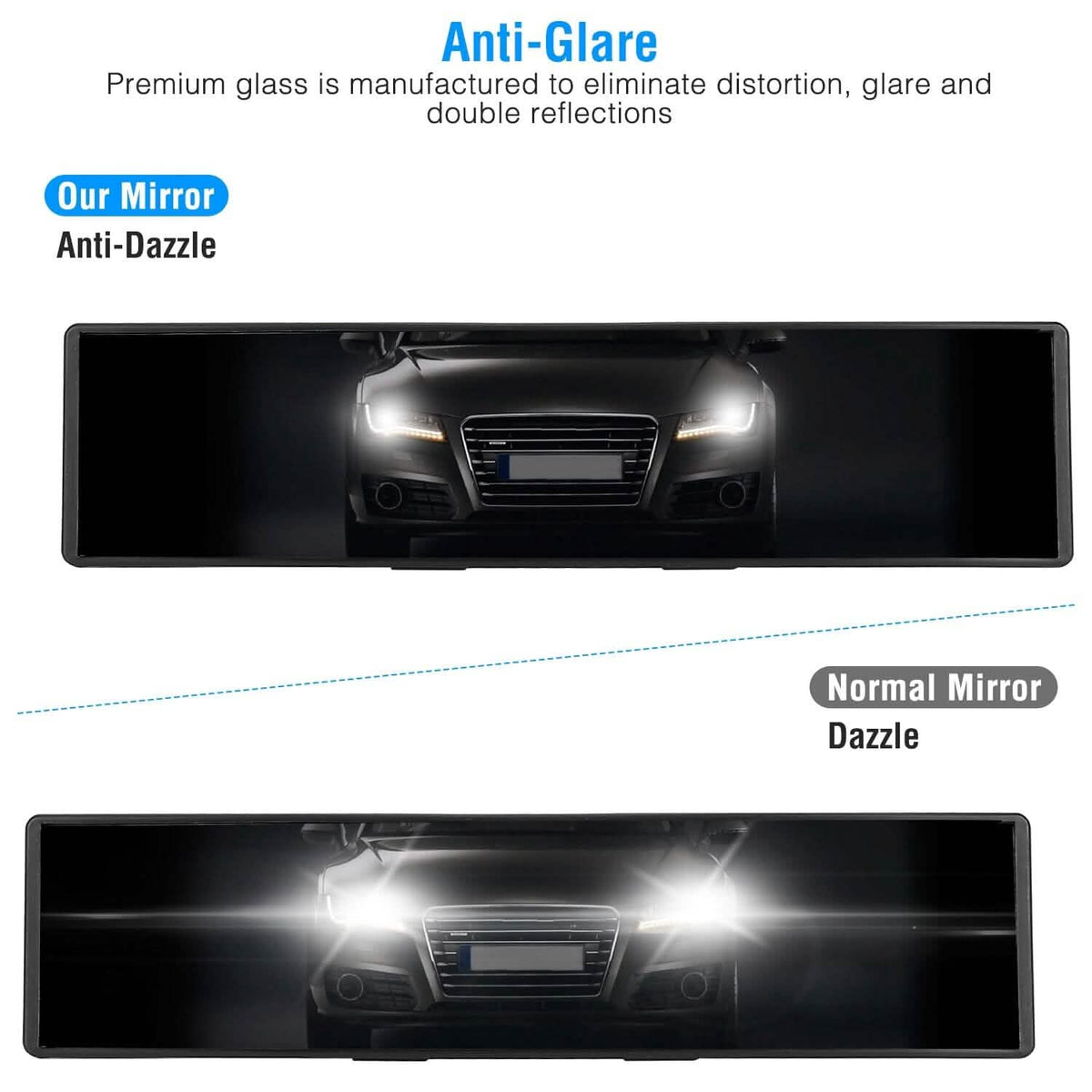 11.4-Inch Interior Clip-On Curve Car Rearview Mirror - A-1 Thread Vault