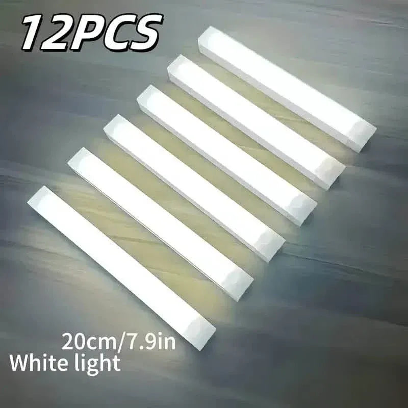 12-Pack: White LED Motion Sensor Cabinet Lights – Magnetic, USB Rechargeable, Detachable for Indoor Use - A-1 Thread Vault