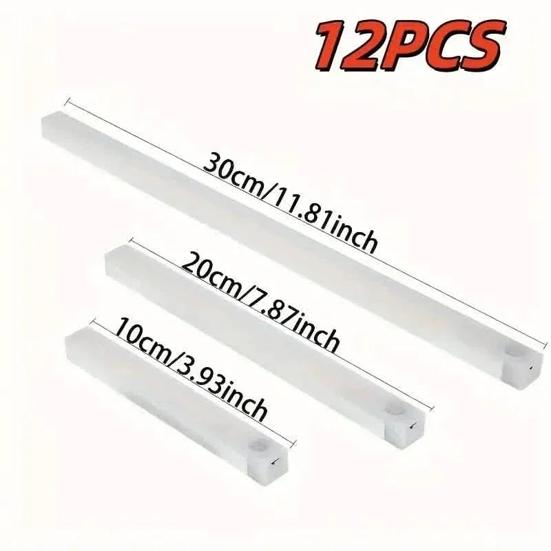 12-Pack: White LED Motion Sensor Cabinet Lights – Magnetic, USB Rechargeable, Detachable for Indoor Use - A-1 Thread Vault
