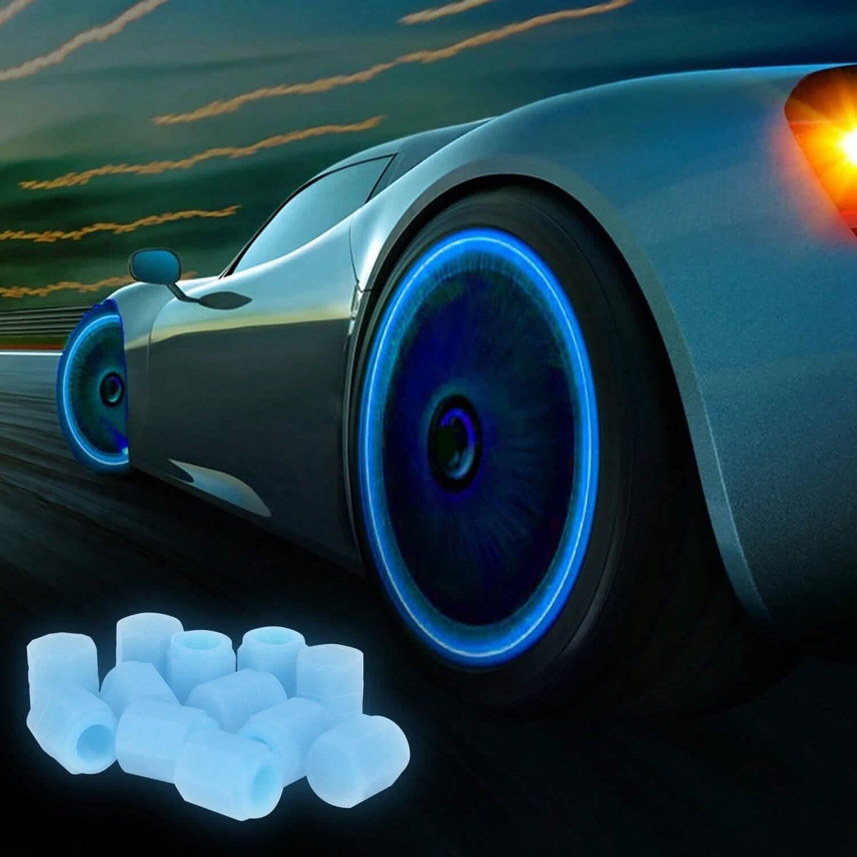 12-Piece: Luminous Car Tire Valve Stem Covers - A-1 Thread Vault