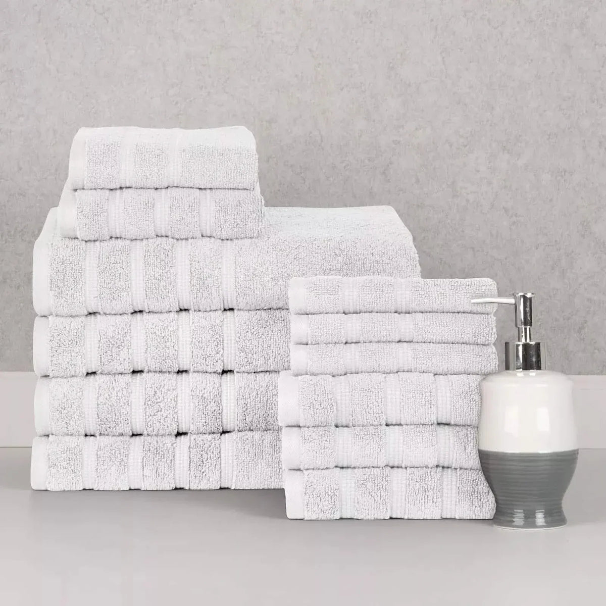 12-Piece Set: Bibb Home Zero Twist Egyptian Cotton Towel Set - A-1 Thread Vault