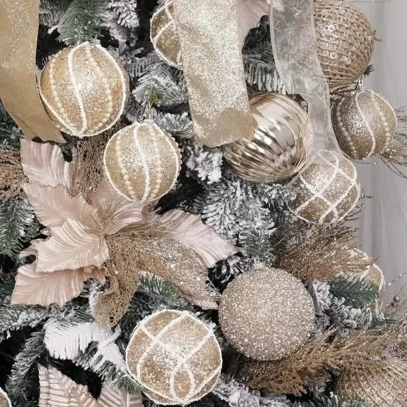 12-Piece Set: Large Sparkling Glittering Sequins Foam Ball Ornaments - A-1 Thread Vault