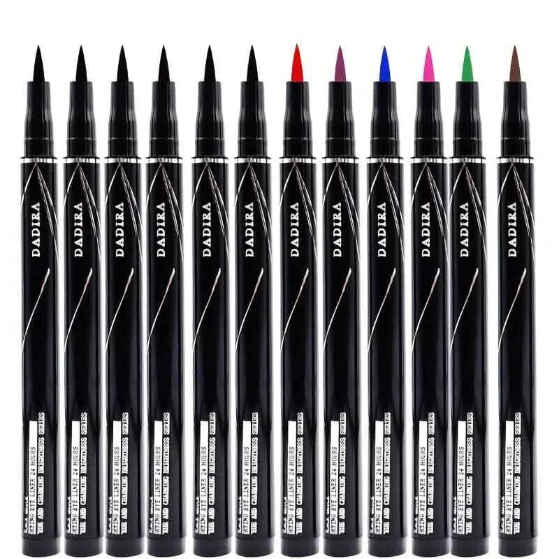 12-Pieces: Luxurious Waterproof Long-Wearing Liquid Eyeliner Set - A-1 Thread Vault