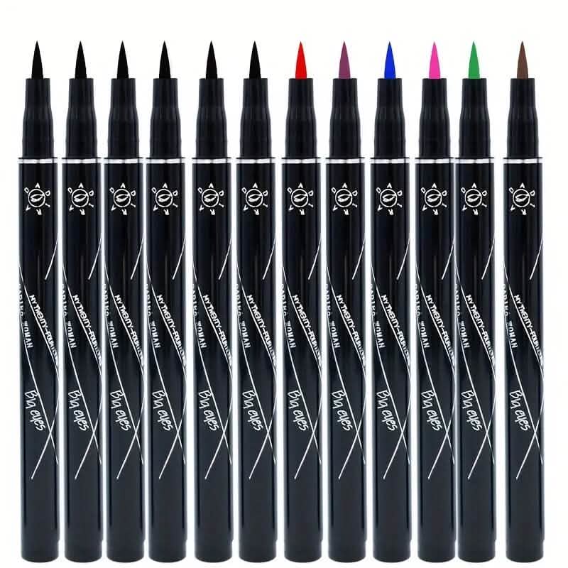 12-Pieces: Luxurious Waterproof Long-Wearing Liquid Eyeliner Set - A-1 Thread Vault