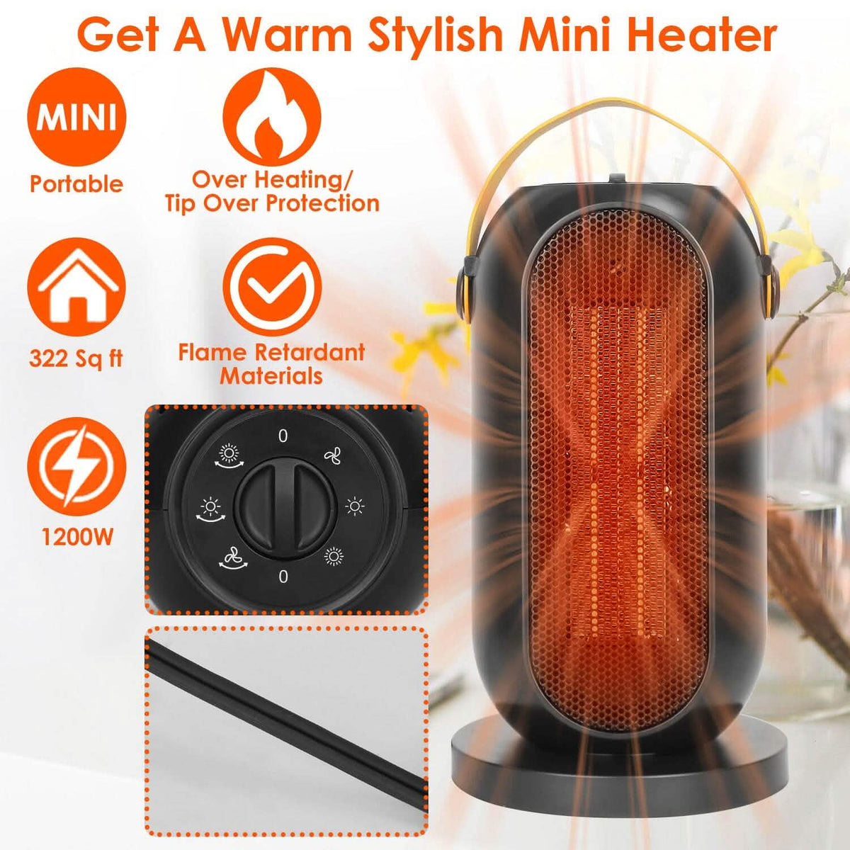 1200W Portable Electric Fan Heater - A-1 Thread Vault