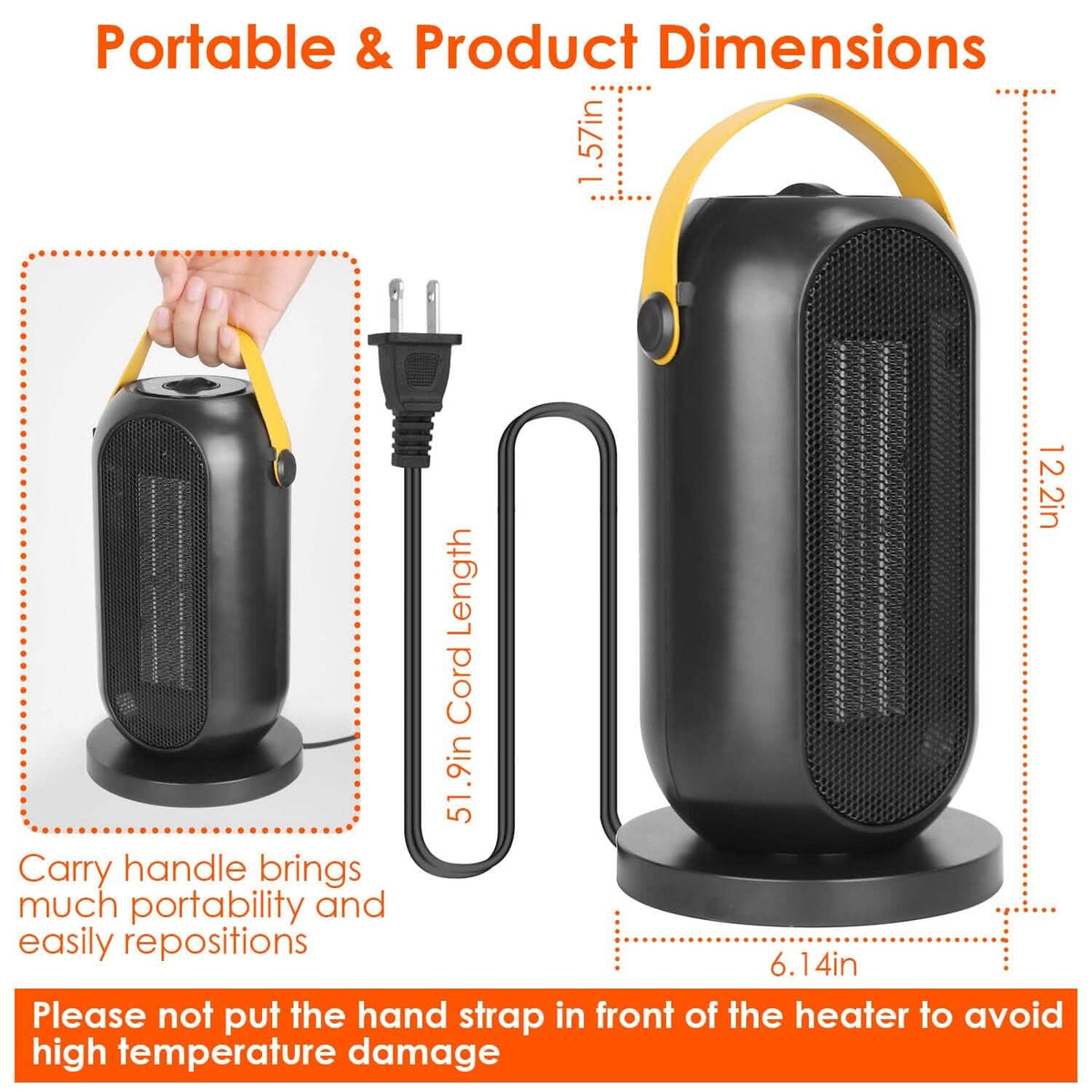 1200W Portable Electric Fan Heater - A-1 Thread Vault