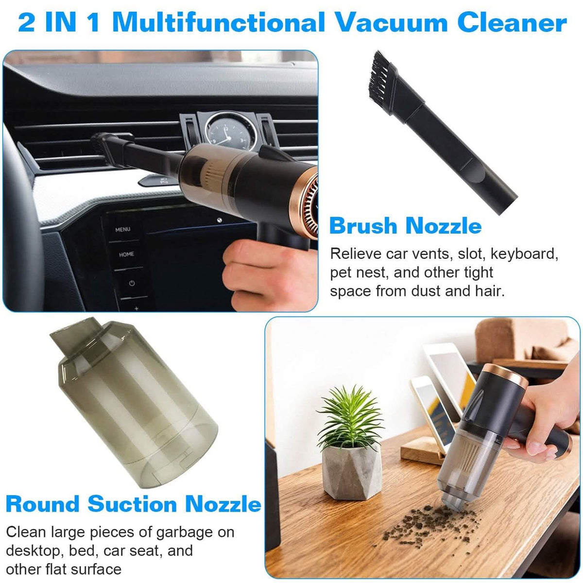 120W 9000PA Cordless Handheld Car Vacuum Cleaner with Searchlight - A-1 Thread Vault