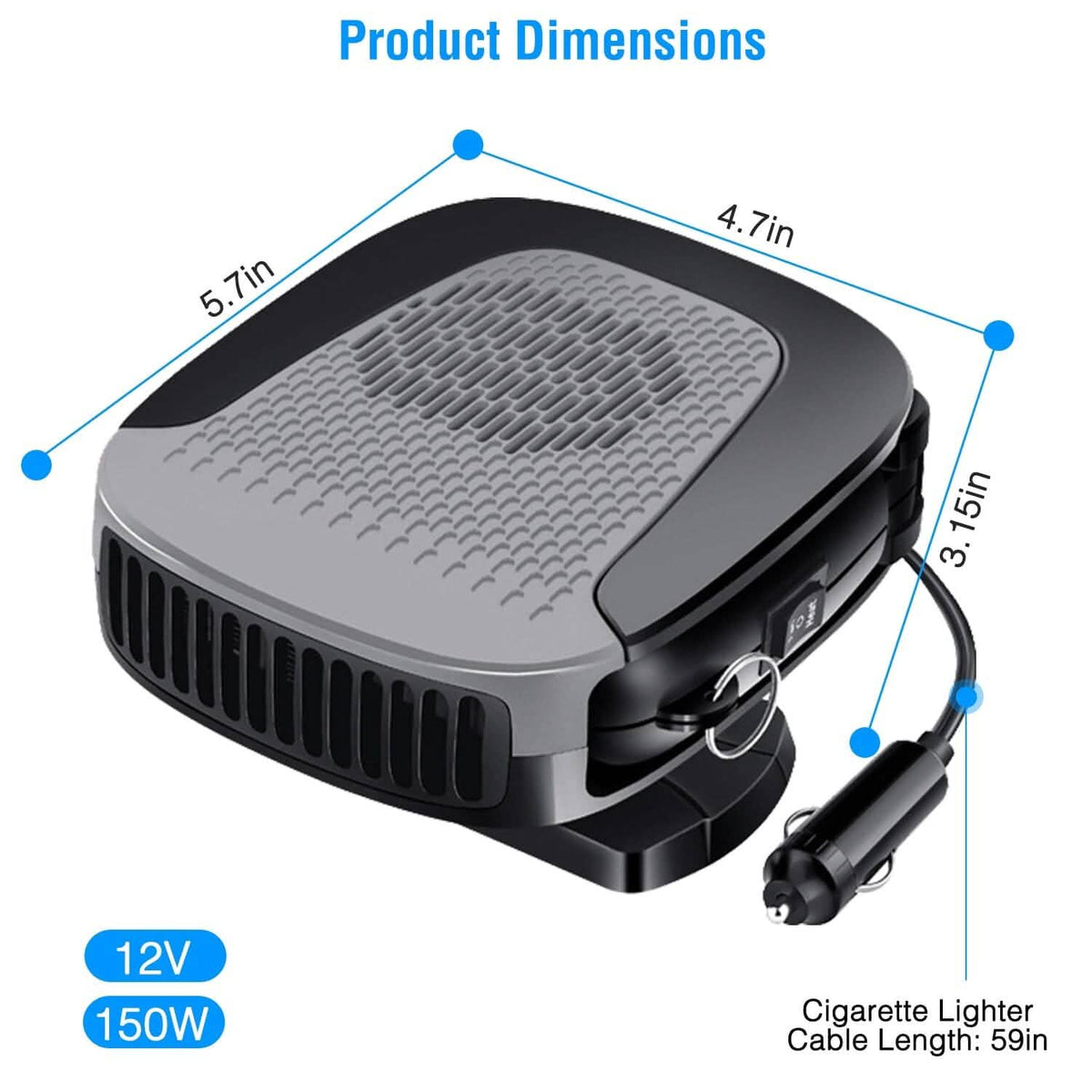 12V 150W Portable Car Auto Heater - A-1 Thread Vault