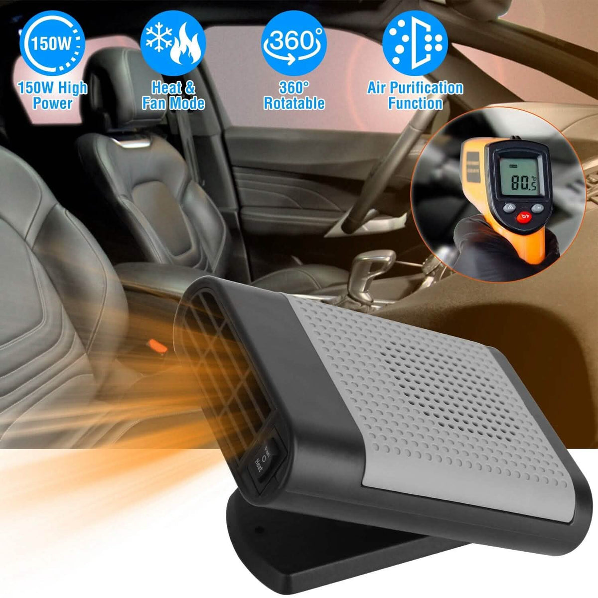 12V 150W Portable Car Heater with Air Purification - A-1 Thread Vault