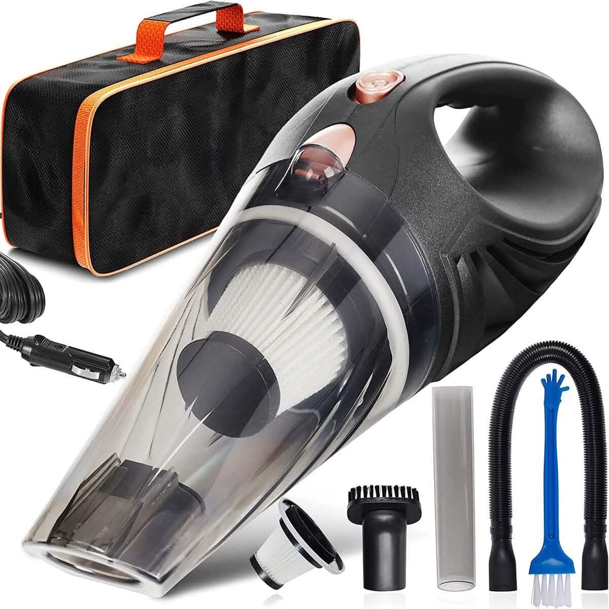 12V High Power Handheld Car Vacuum with 16Ft Cord, Attachments & Bag - A-1 Thread Vault