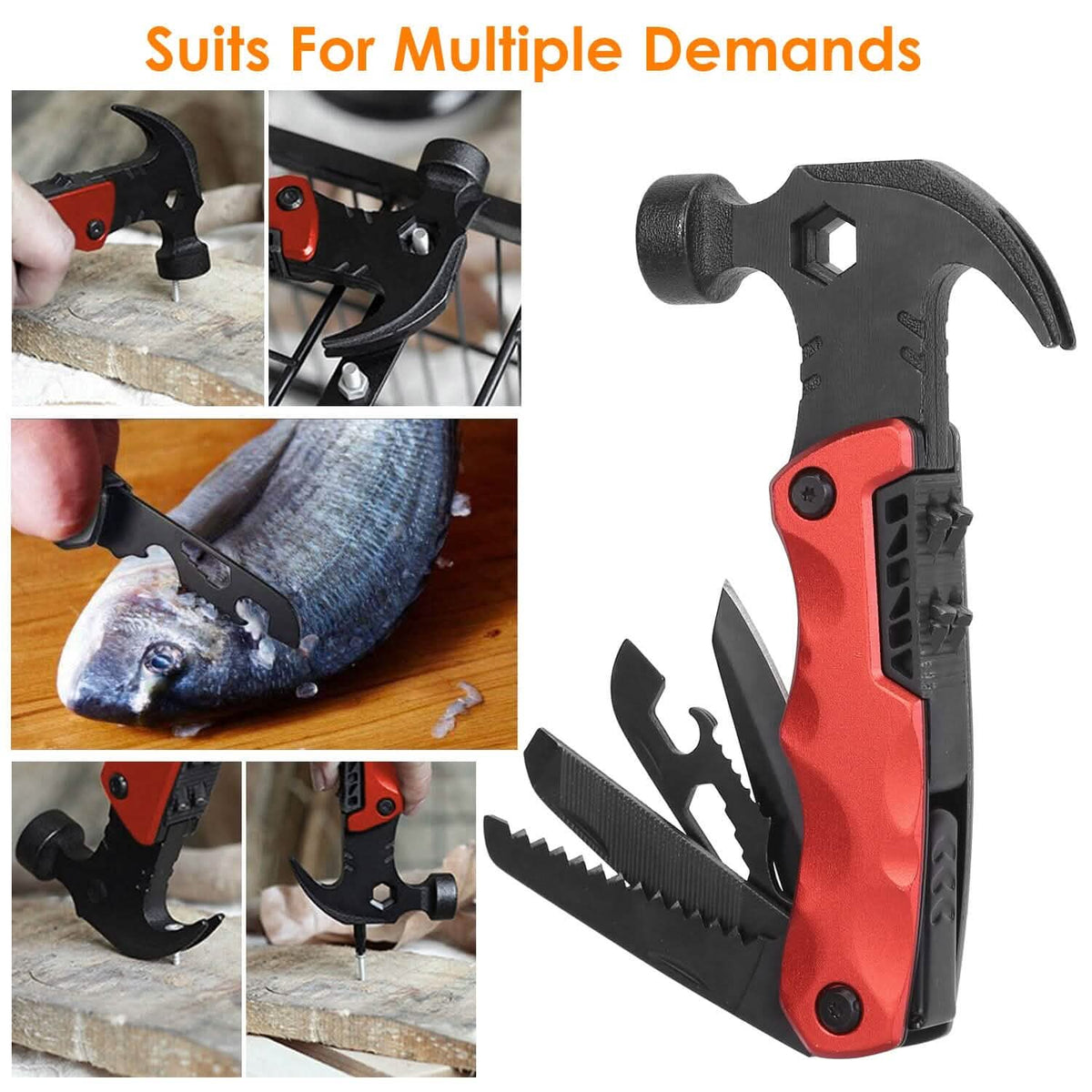 13-in-1 Multi-tool Hammer Camping Survival Tool - A-1 Thread Vault