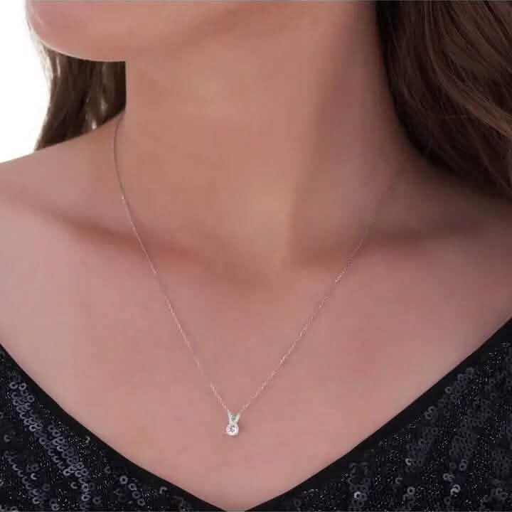 1/4 - 2 Ct T.W. Natural Diamond Solitaire Pendant in 14K White or Yellow Gold - A-1 Thread Vault