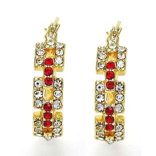 14k Gold Filled Garnet Unique Shape Earrings - A-1 Thread Vault