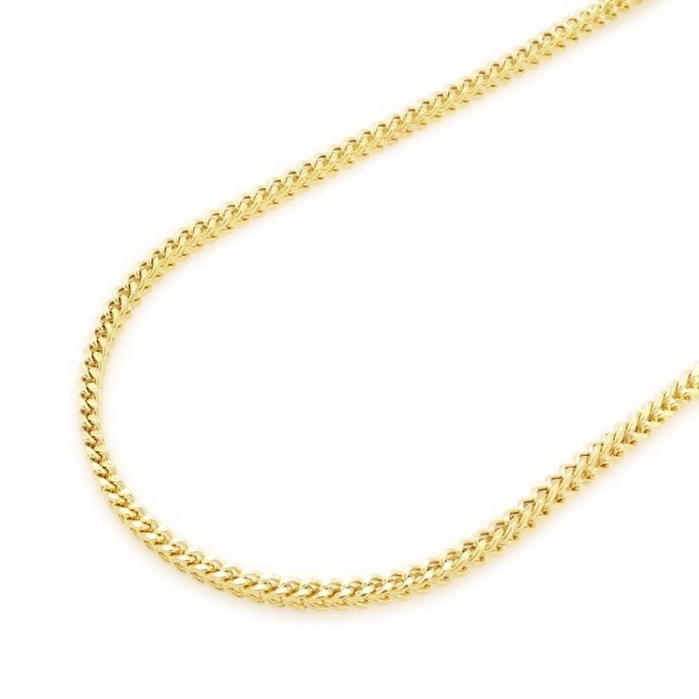 14K Yellow Gold 2mm Franco Chain Necklace - A-1 Thread Vault